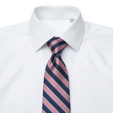 Brooks Brothers 346 Pink Navy Stripe Pure Silk Tie 60 x 3.75