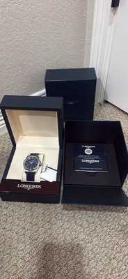 Longines Conquest Automatic Blue Sunburst Dial Rubber Strap Date 100m Box