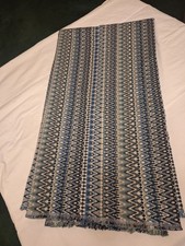 Upholstery Fabric Textured Blue Multi Chevron Remnant Piece 57" W x 5L" L Heavy