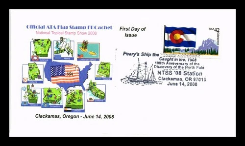 DR JIM STAMPS US COVER COLORADO FLAGS OF OUR NATIONS FDC SHIP PICTORIAL CANCEL