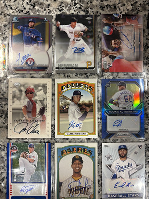 Lot of 9 auto Mesa Newman Norby Oliver Outman Paredes Partida Patino Rivera