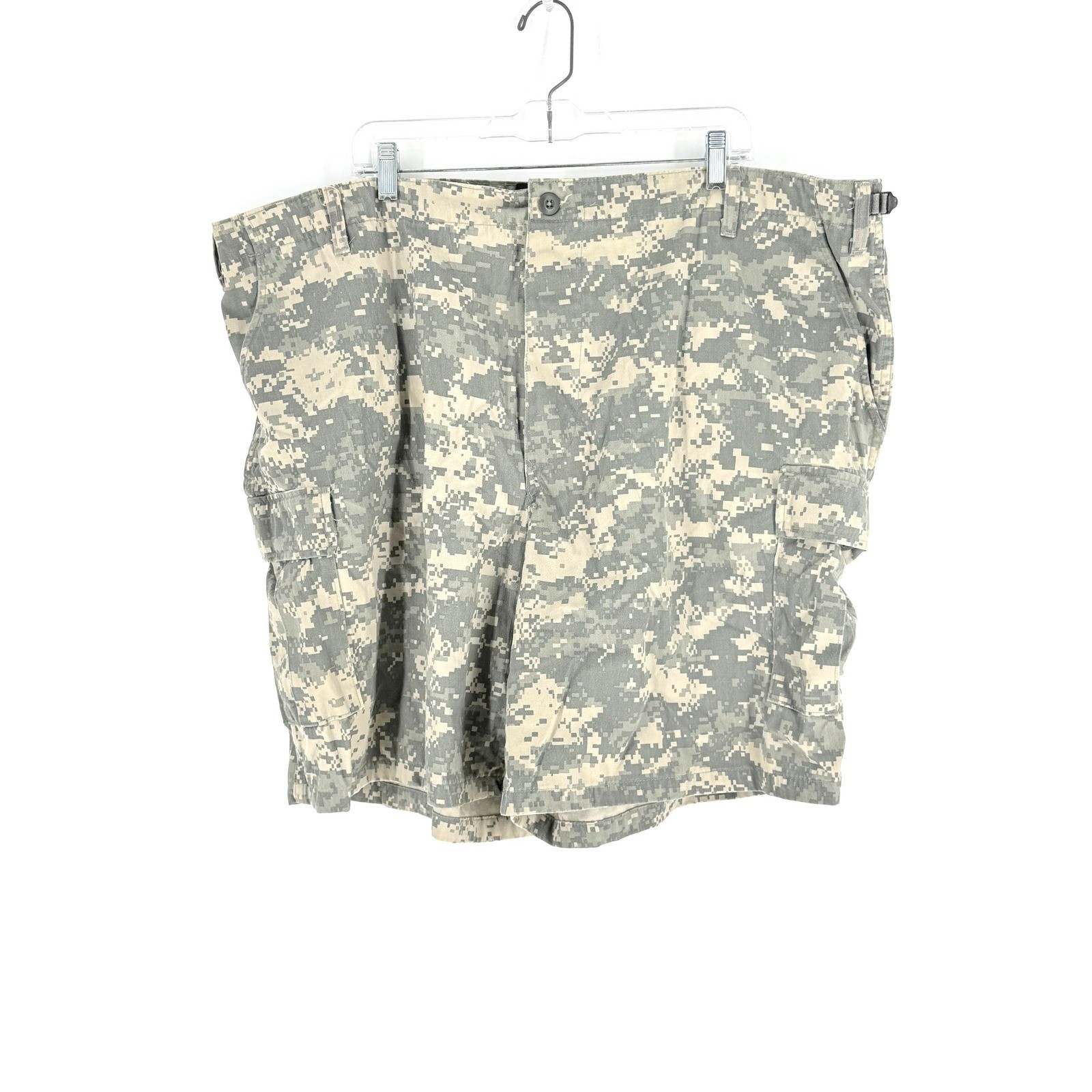 Mens Camo Cargo Shorts Adjustable Waist ACU Tactical 3XL Adjustable sz Digital