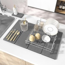 2PCS Stone Drying Mat for Kitchen Counter Stone Dish Drying Mat - Diatomite