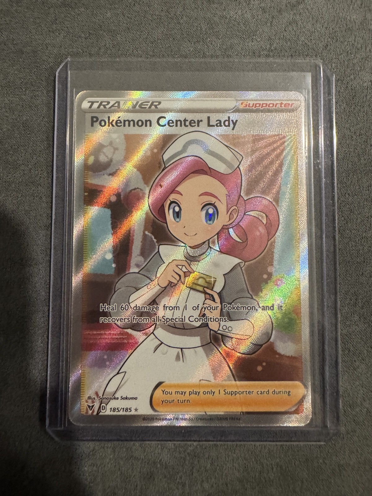 Pokemon Center Lady (Full Art) 185/185 Swsh04: Vivid Voltage Holo Pokemon NM-MT