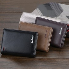 Men's Leather Wallets RFID Blocking Multi Card Holder Bifold Wallet with Zipper