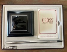 Cross Pen Set Gray Finish, Ballpoint Pencil, Original Box