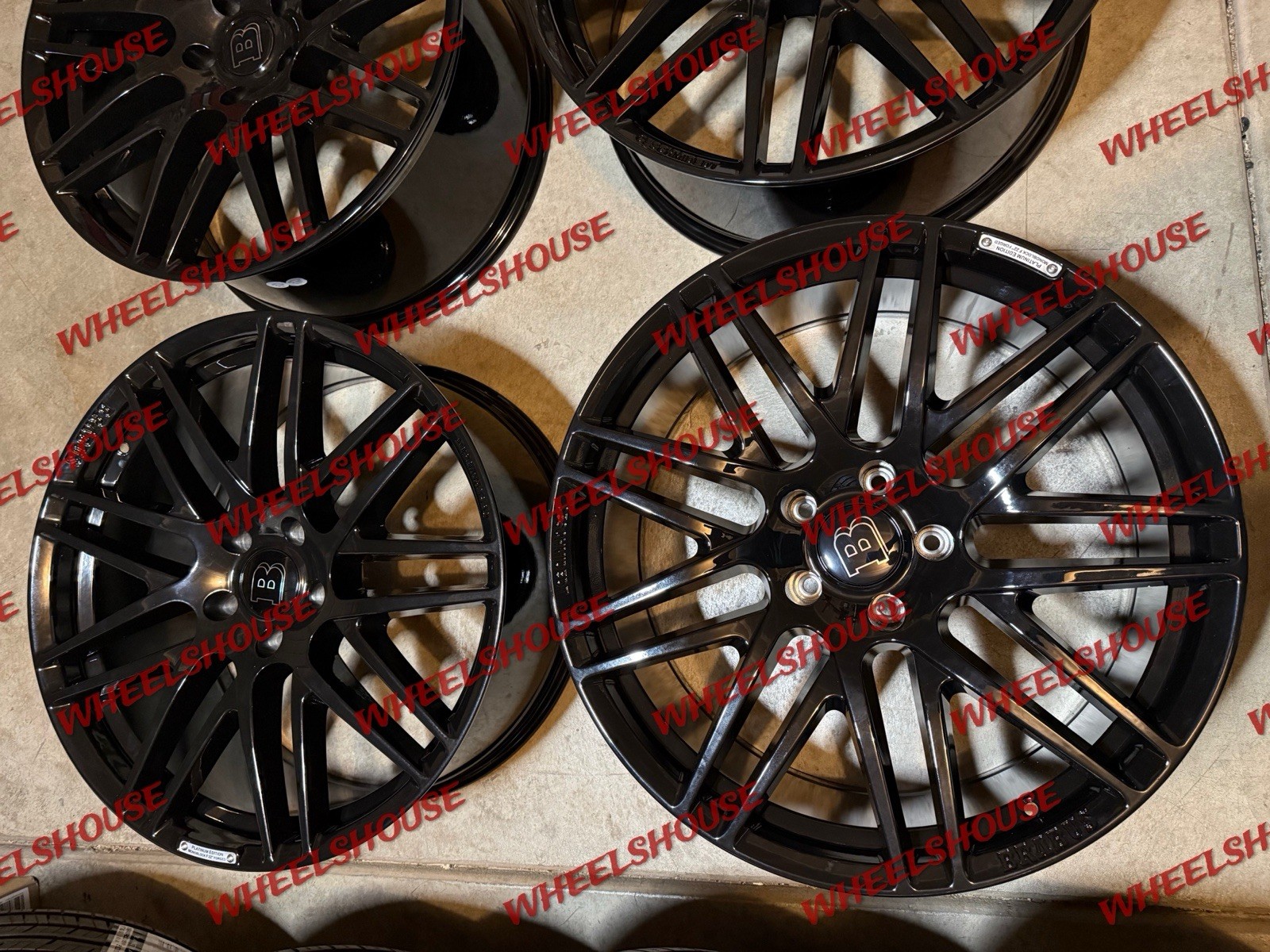 22x10 BRABUS WHEELS GLOSS BLACK RIMS 5x130 G WAGON G500 G550 G55 G63 FULL SET