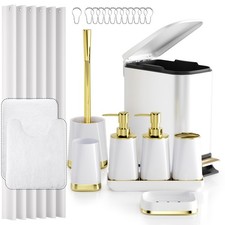Bathroom Accessories Set - 23PC White Bathroom Set, Bathroom Sets with Shower...