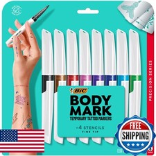 BIC BodyMark Temporary Tattoo Markers Precision Series 8-Count Pack