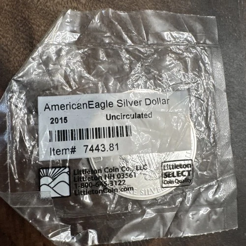 2015 Uncirculated American Silver Eagle 1 Troy Oz .999 Fine Silver