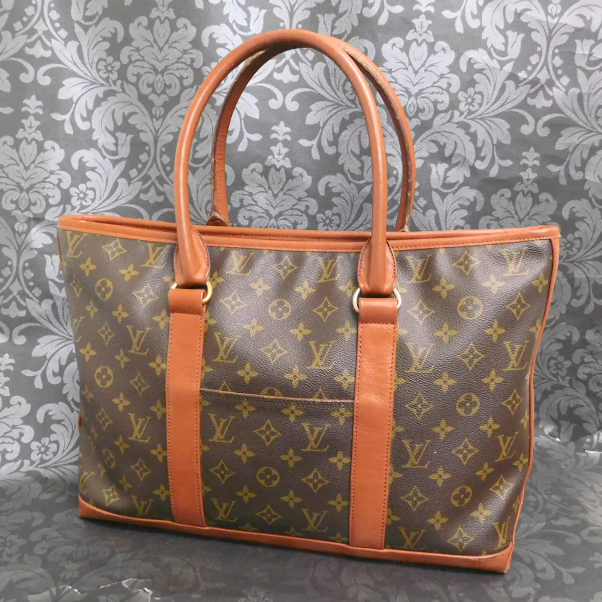 LOUIS VUITTON MONOGRAM SAC WEEKEND PM Tote Bag Handbag #8 Rise-on