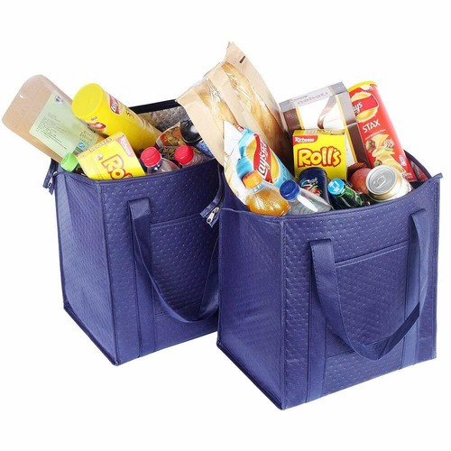 14" Thermo Insulated Tote Bag Lunch Containers Bag Shopping Food Drinks Storage - Picture 27 of 35