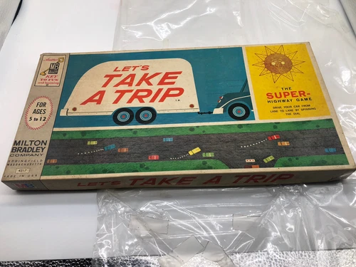 Vintage 1962 Milton Bradley Let's Take A Trip Board Game -The Super Highway Game