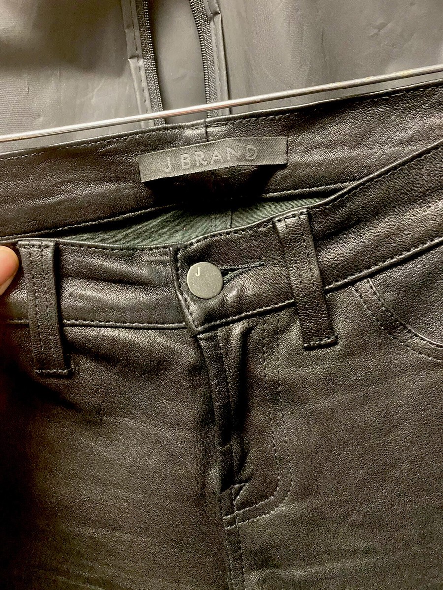 J Brand French Lamb Leather Skinny Pants In Black, Size 25 J Brand French Lamb Leather Skinny Pants In Black, Size 25