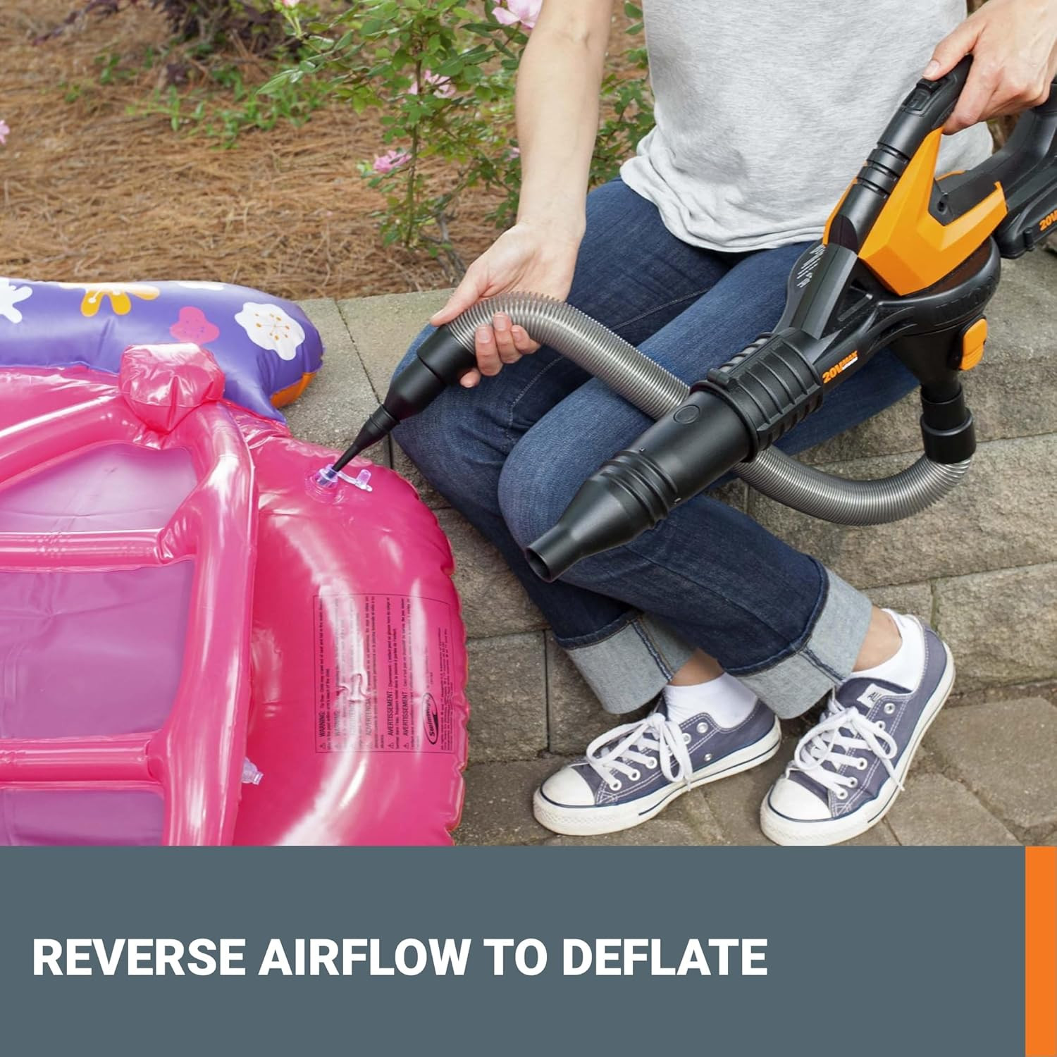 20V Cordless Leaf Blower WG545.1, up to 120 MPH Air Speed, Long Nozzle Design fo