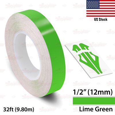 1/2'' Roll Vinyl Pinstriping Pin Stripe Solid Line Car Tape Decals Stickers 12mm