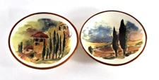 Williams Sonoma Oil Dipping Bowls Portugal Pair Of 2 Countryside Tuscan 5.5x5