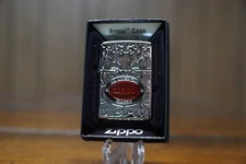AN AMERICAN CLASSIC RED EPOXY FLAME HIGH POLISH CHROME ARMOR ZIPPO LIGHTER  2022