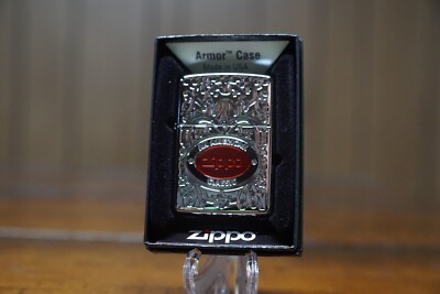 AN AMERICAN CLASSIC RED EPOXY FLAME HIGH POLISH CHROME ARMOR ZIPPO LIGHTER  2022