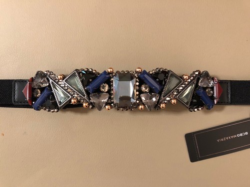 BCBG MAXAZRIA MULTI GEM STONE ELASTIC WAIST BELT - 第 2/6 張圖片