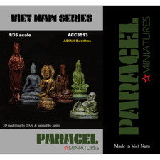 PARACEL MINIATURES DIOROMA ACCESSORIES 1:35 ACC3513 ASIAN BUDDHAS  6 PIECES 