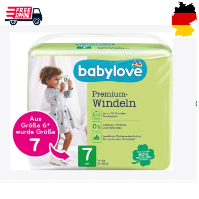 babylove Windeln Premium aktiv plus Größe 7, XXL, 16+ kg, 30 St, Windeln Pants