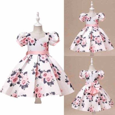 baby girls floral cotton sateen dress Soft Organic Cotton Baby Girl Dresses