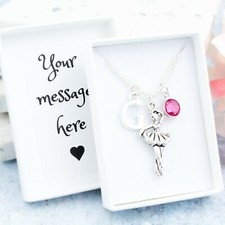 Ballerina Necklace, Personalised Ballet Jewellery, Gift For Dancer, Girl's Dance