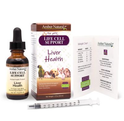 Amber Naturalz Life Cell Support - Natural Liver Health Support 4 Pets 1 oz 
