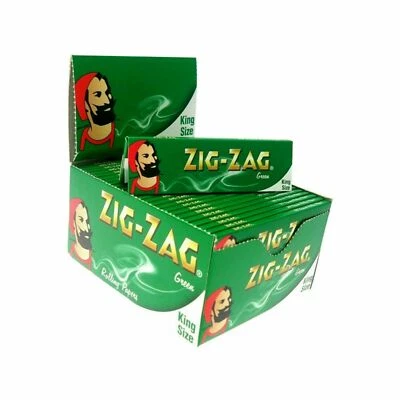 ZIG-ZAG 1 5 15 20 25 50 Genuine Zig Zag Green King Size Smoking Rolling Paper