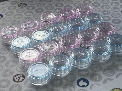 10x L&R contact lens cases 3pc storage container travel kit No Solution Eye Lens