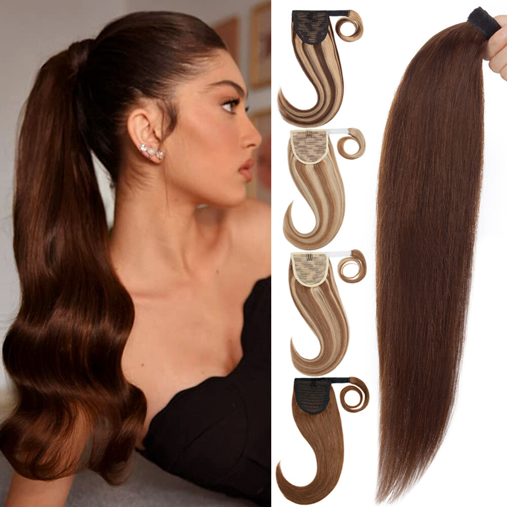 NEW 120g Clip In Wrap Around Pony Tail Hairpiece 100% Remy Human