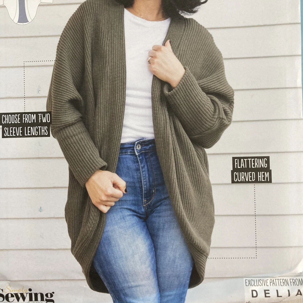 Simply Sewing Carrie Cardigan Coat Coatigan Loose Gilet Ladies New