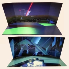 TRON I/O Tower Energy Cliffs custom Backdrop 2 Pack for Tomy ReAction figures