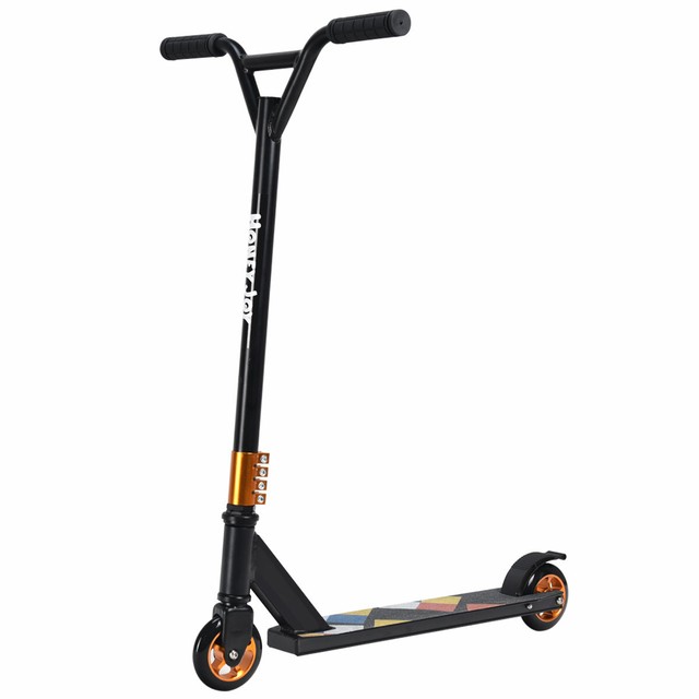Pro Push Stunt Kick Scooter Kids Adults Fixed Bar 360 Degree Wheel