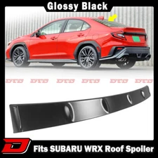 Painted Black ABS Fits SUBARU WRX STI VB 4DR DTO Rear Roof Fin Spoiler 22-25