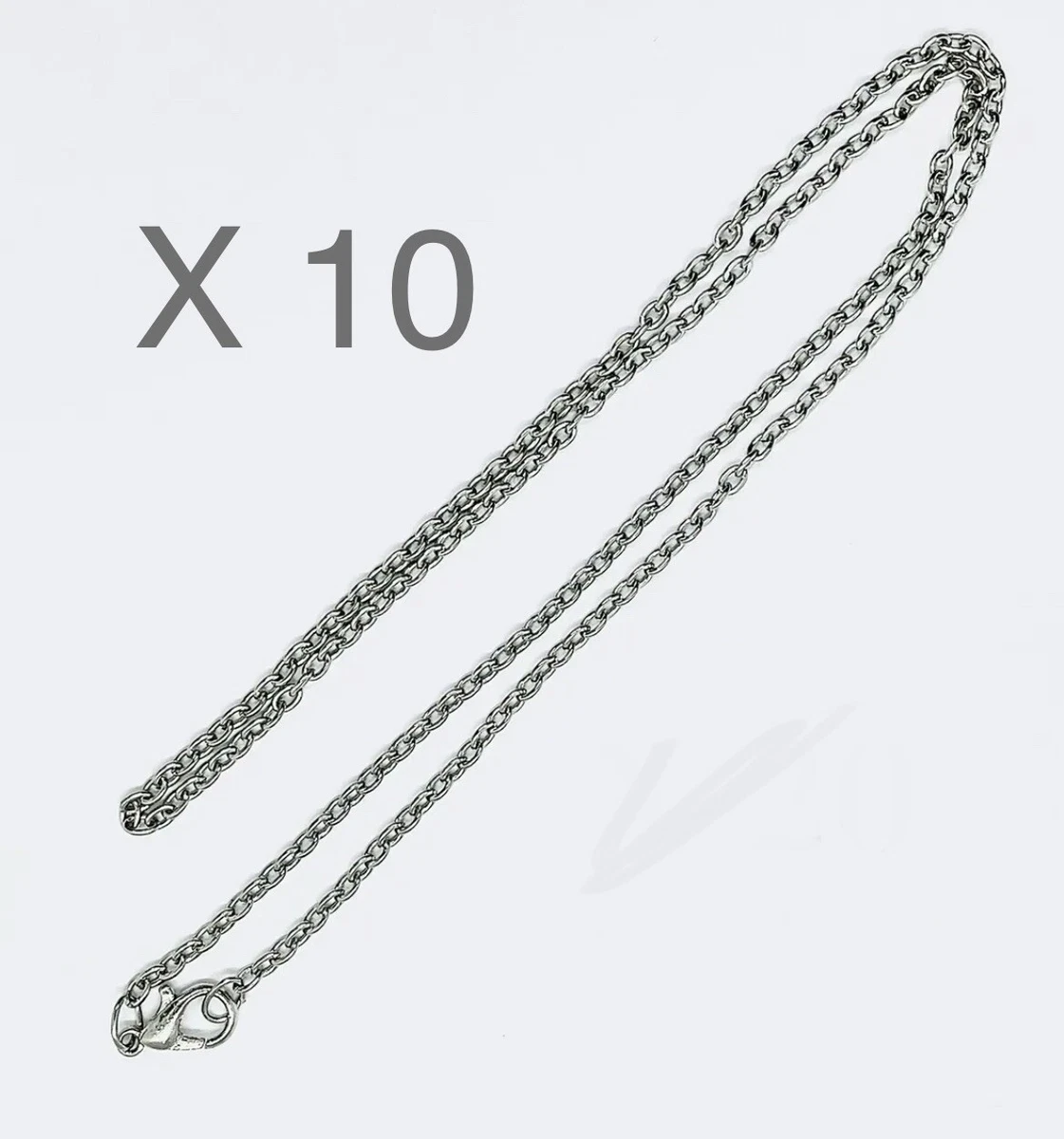 JOB LOT X 10 FINE SILVER CHAIN NECKLACE JEWELLERY MAKING. STRONG