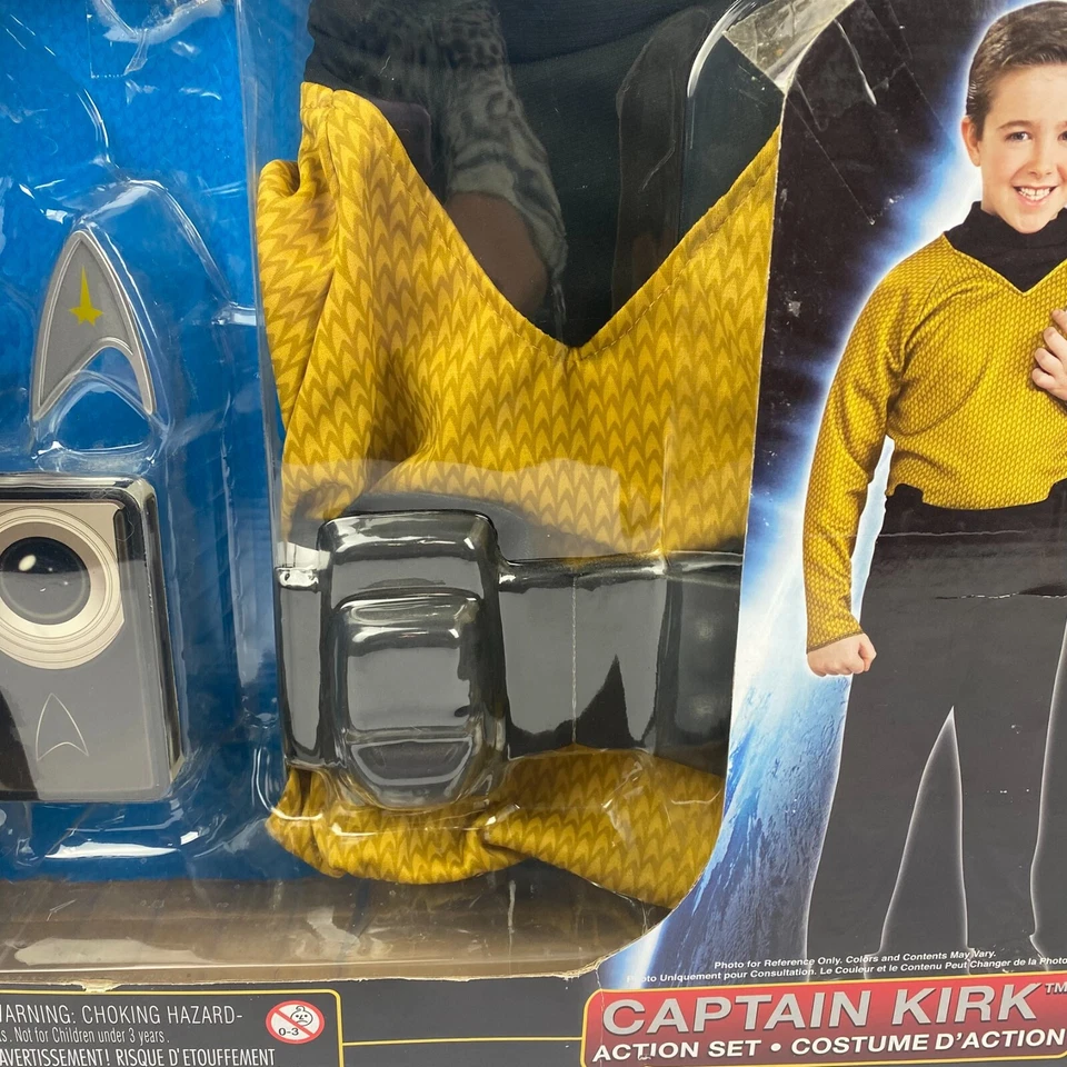 Star Trek Costume Captain Kirk Box Set Child Size 4-6 Cosplay Rubies Complete - Image 4 of 4