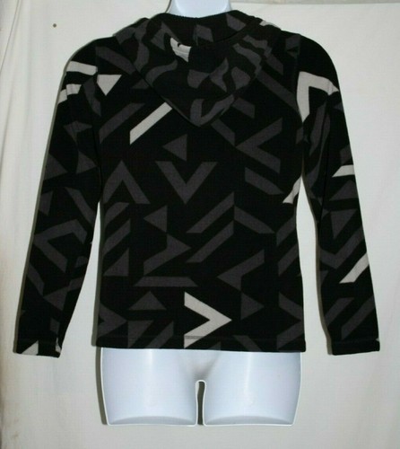 Athletic Works Misses MEDIUM 8/10 Jacket Soft Black Gray Fleece Hoodie Full Zip - Picture 3 of 8