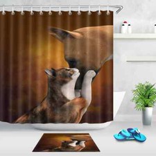 Warm Animals Waterproof Bathroom Polyester Shower Curtain Liner Water Resistant