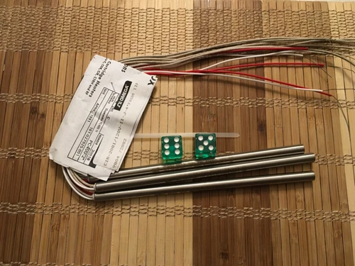 1 x Omega CIR-2081/120V incoloy heating element .373"D x 8.35"L 300 W with J TC