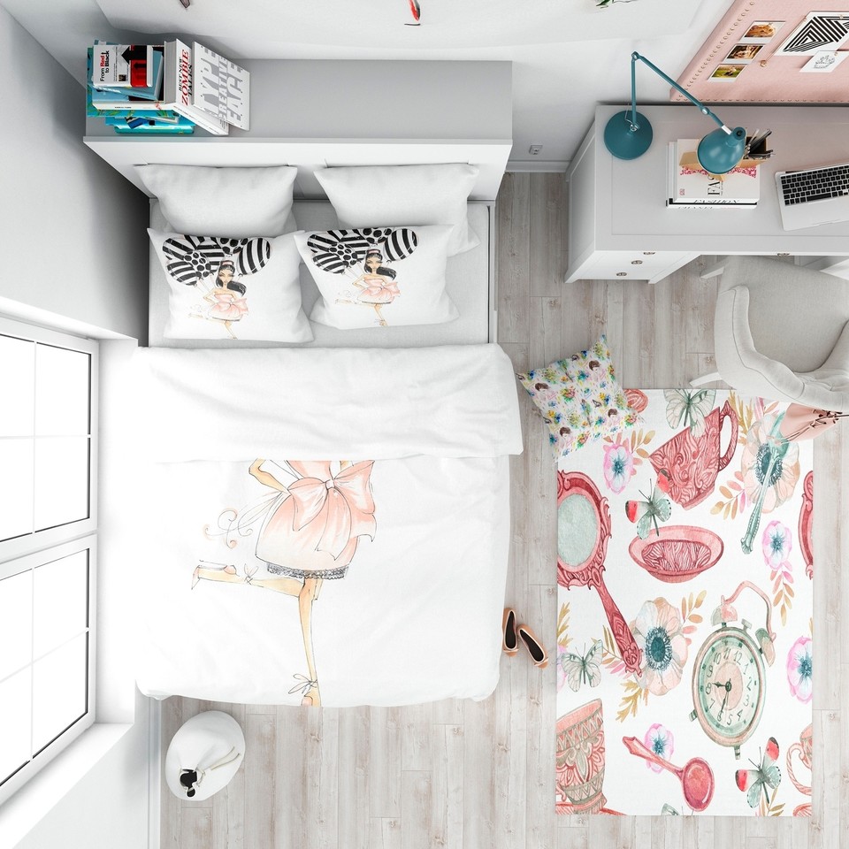 Designart 'Girl with Baloons' Glamour Bedding Set Duvet eBay