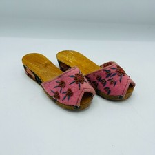 Vintage 1940's Hand Painted Carved Childrens Wooden Shoes Asian Laguna 5 3/4"