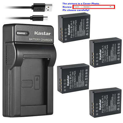 Kastar Decoded Battery Slim Charger for Original BCH-1 Olympus OM-D E-M1 Mark II