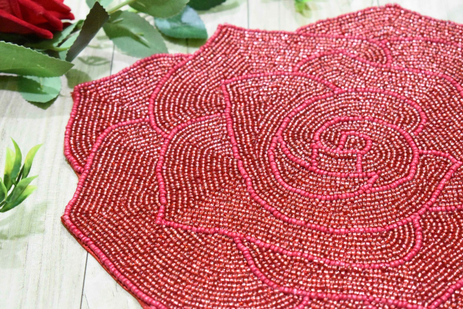 ZARIMOON beaded valentine day placemat handmade tablemat charger placemat Rose eBay