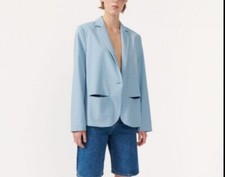 Baum Und Pferdgarten Ashley Blue Check Blazer Jacket Size 36 Uk 10 12 Rrp £389