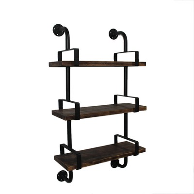 Wandregal Industrie 3-Tier Ablagen Bücherregal Industrial Retro Vintage Küche DE Wandregal Industrie 3-Tier Ablagen Bücherregal Industrial Retro Vintage Küche DE