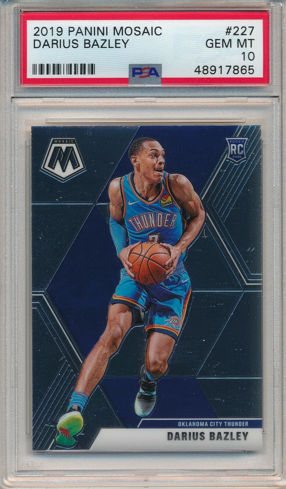 2019 PANINI MOSAIC DARIUS BAZLEY #227 RC PSA 10 GEM MINT ROOKIE