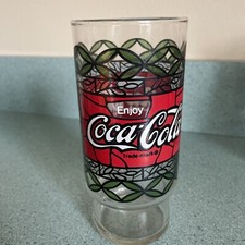 Vintage Coke Coca Cola Tiffany Style Stained Glass Tumbler. Coca Cola Collectors