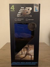    4 PACK NEW BALANCE LARGE ATHLETIC MESH BOXER BRIEFS Breathable  Comfy A2